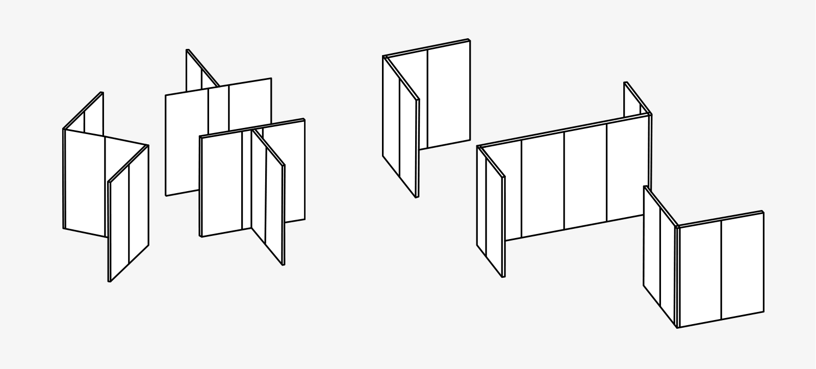 Examples of different Mila-wall Kits