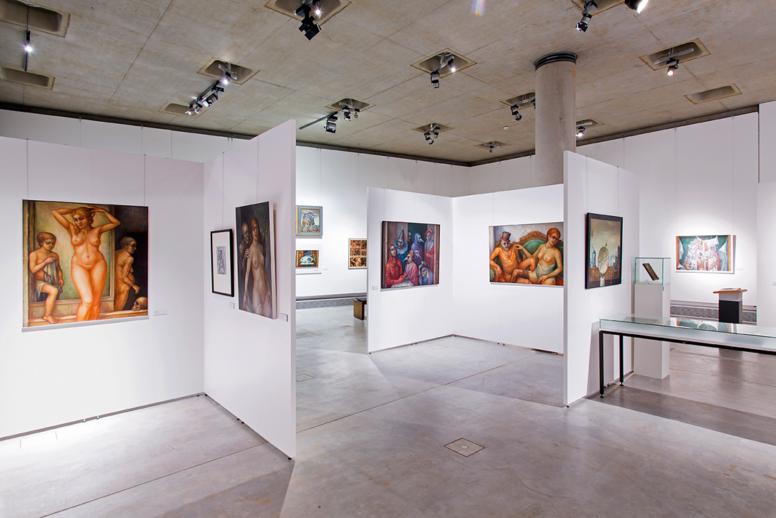 Exhibition room with Mila-wall technology in an exhibition at the Herne Museum of Archaeology