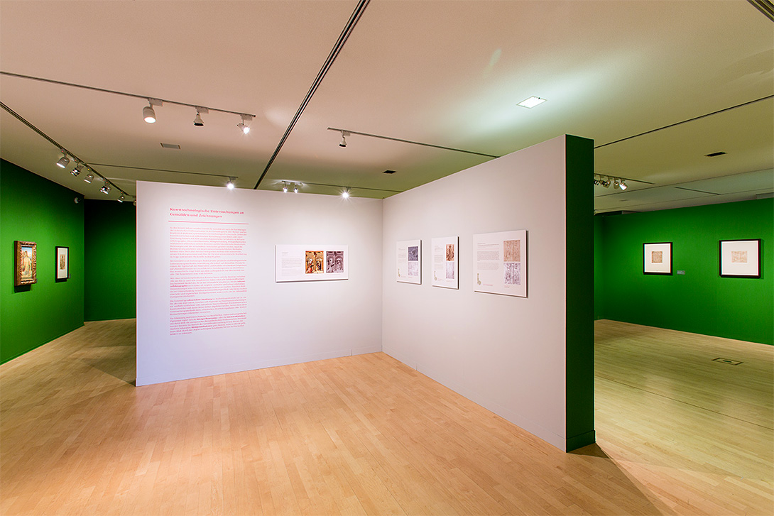 Exhibition room with Mila-wall wall corpus in various colours in the Kupferstichkabinett in Dresden